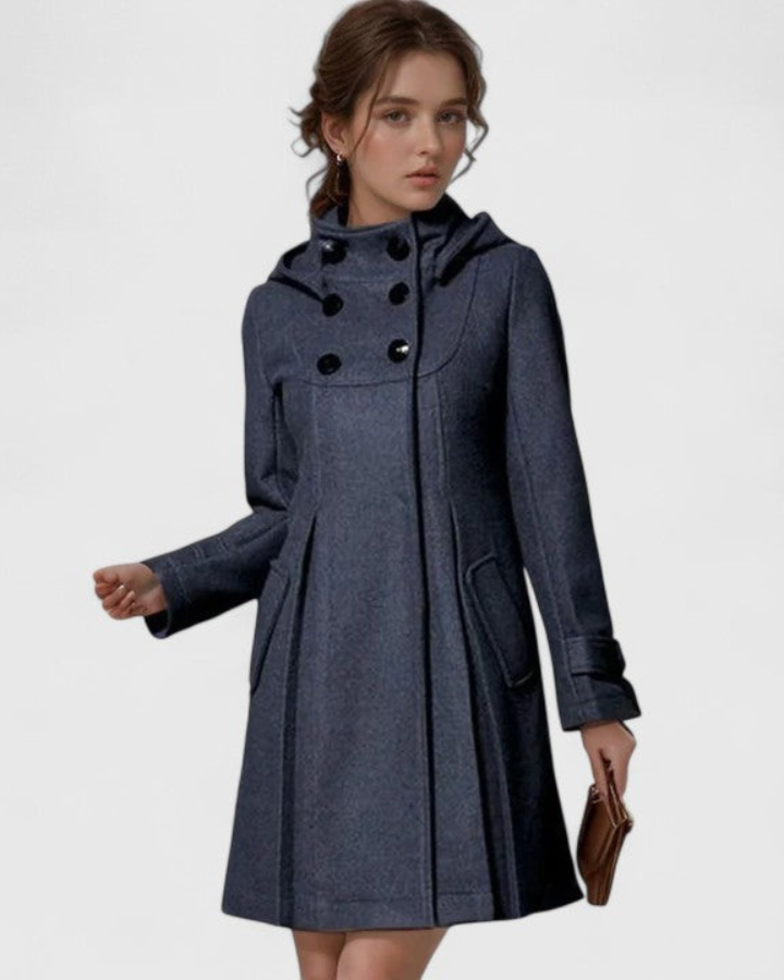 Freywald | Damen Wintermantel mit Kapuze A-Linie - Teal - Image 2