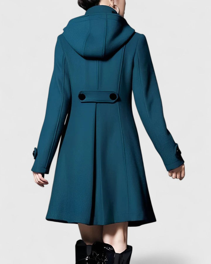 Freywald | Damen Wintermantel mit Kapuze A-Linie - Teal - Image 4