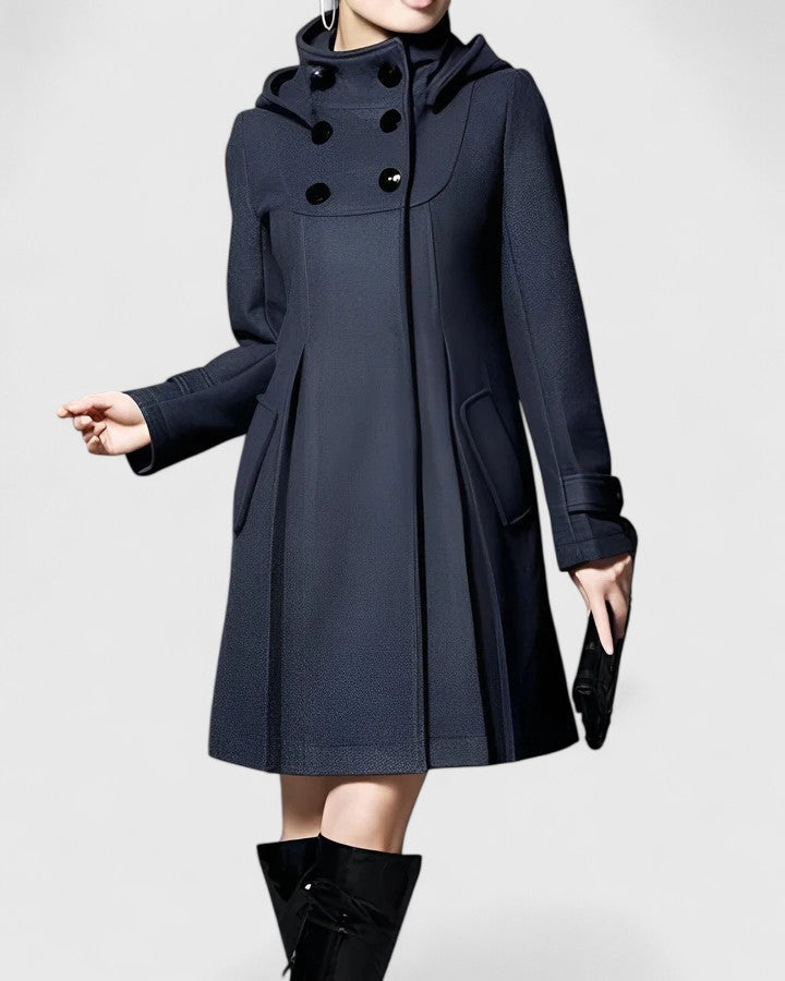 Freywald | Damen Wintermantel mit Kapuze A-Linie - Teal - Image 5