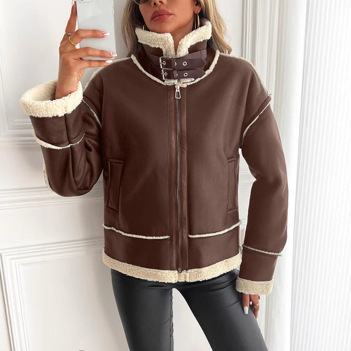 Freywind | Damen Kunstleder Jacke mit Teddyfutter - Black - Image 3