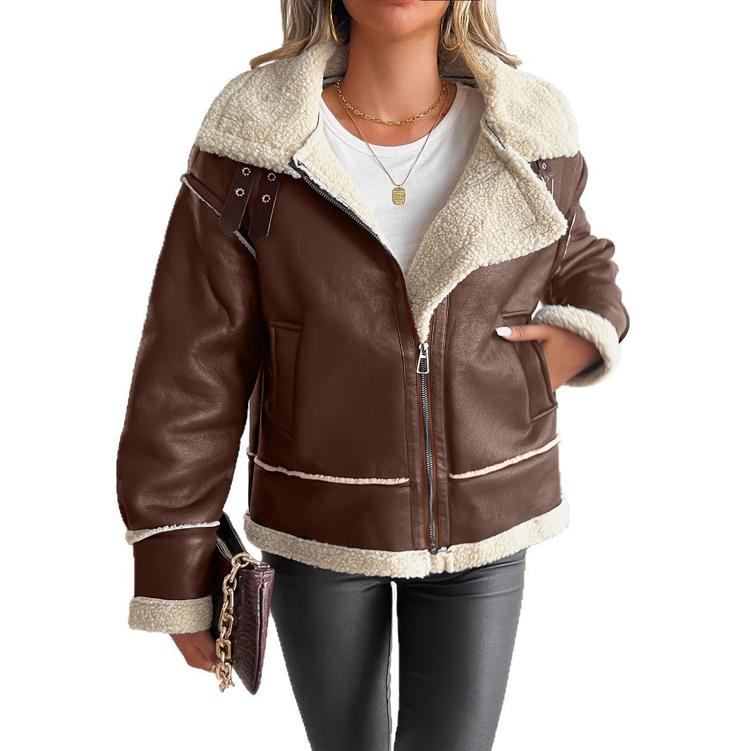Freywind | Damen Kunstleder Jacke mit Teddyfutter - Black - Image 5