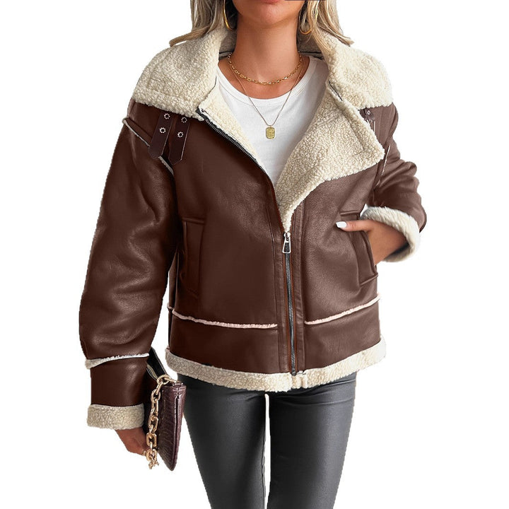 Freywind | Damen Kunstleder Jacke mit Teddyfutter - Black - Image 5