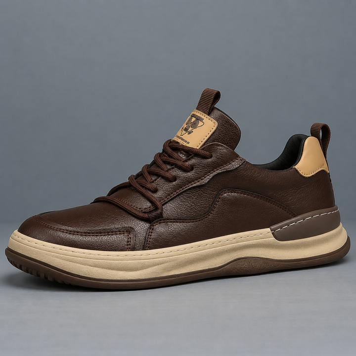 Garveld | Herren Leder Sneaker Schnürschuhe - Olive Green - Image 4
