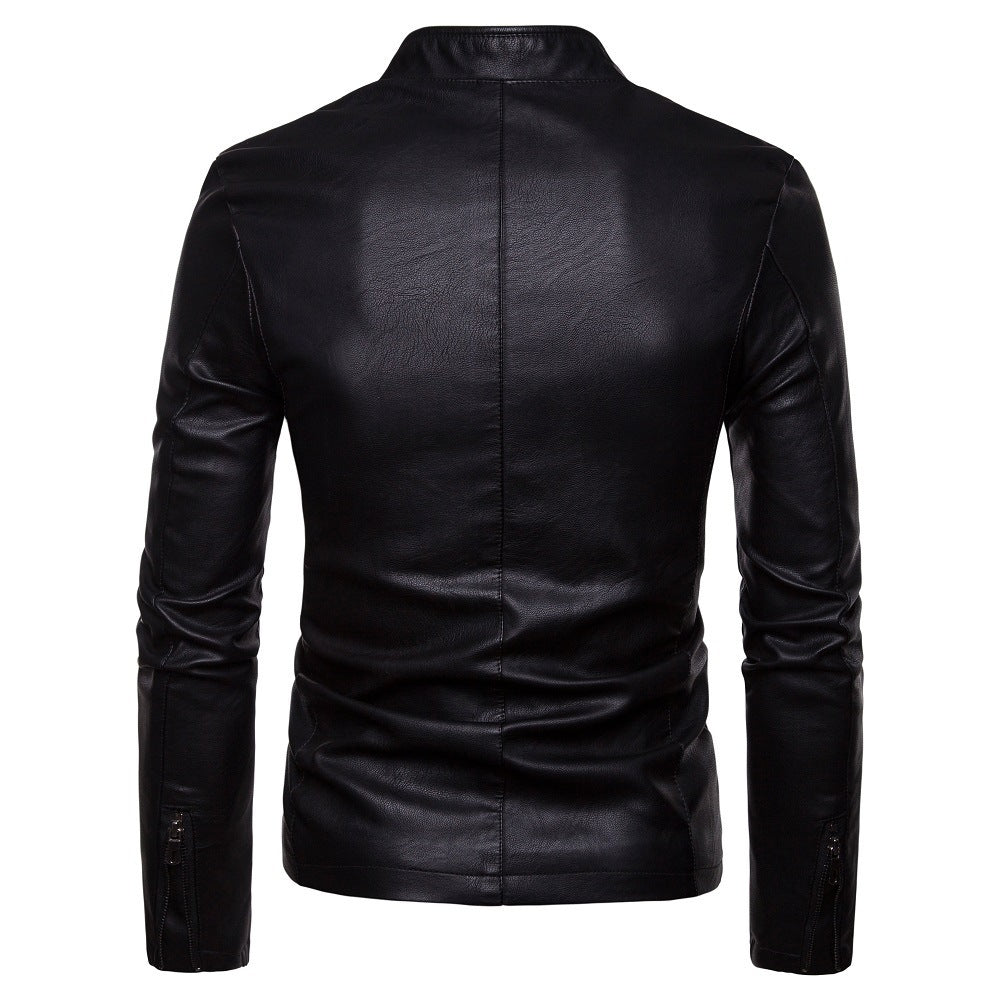 Garveld | Herren Lederjacke Slim Fit Bikerjacke - Dark Brown - Image 4