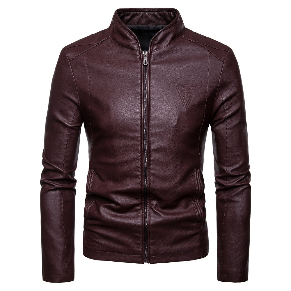 Garveld | Herren Lederjacke Slim Fit Bikerjacke - Dark Brown - Image 6