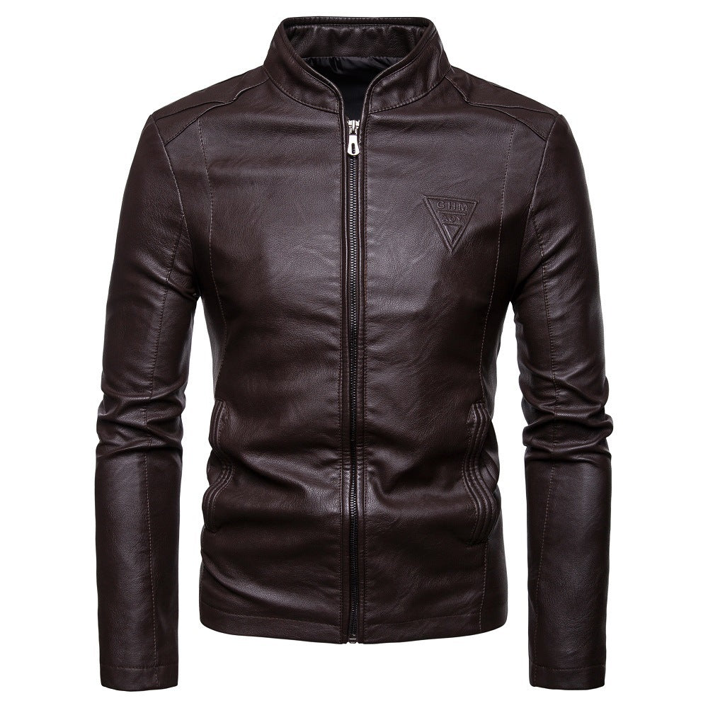 Garveld | Herren Lederjacke Slim Fit Bikerjacke - Dark Brown - Image 7