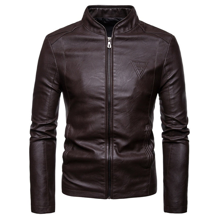 Garveld | Herren Lederjacke Slim Fit Bikerjacke - Dark Brown - Image 7