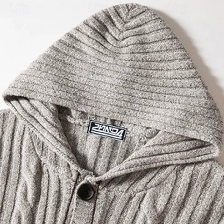Garveld | Herren Strickjacke mit Kapuze - Light Grey - Image 2