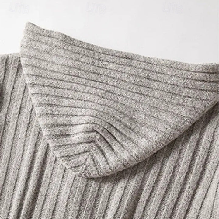 Garveld | Herren Strickjacke mit Kapuze - Light Grey - Image 3