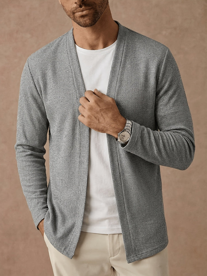 Garvond | Herren Strickjacke Offen Cardigan - Black - Image 11