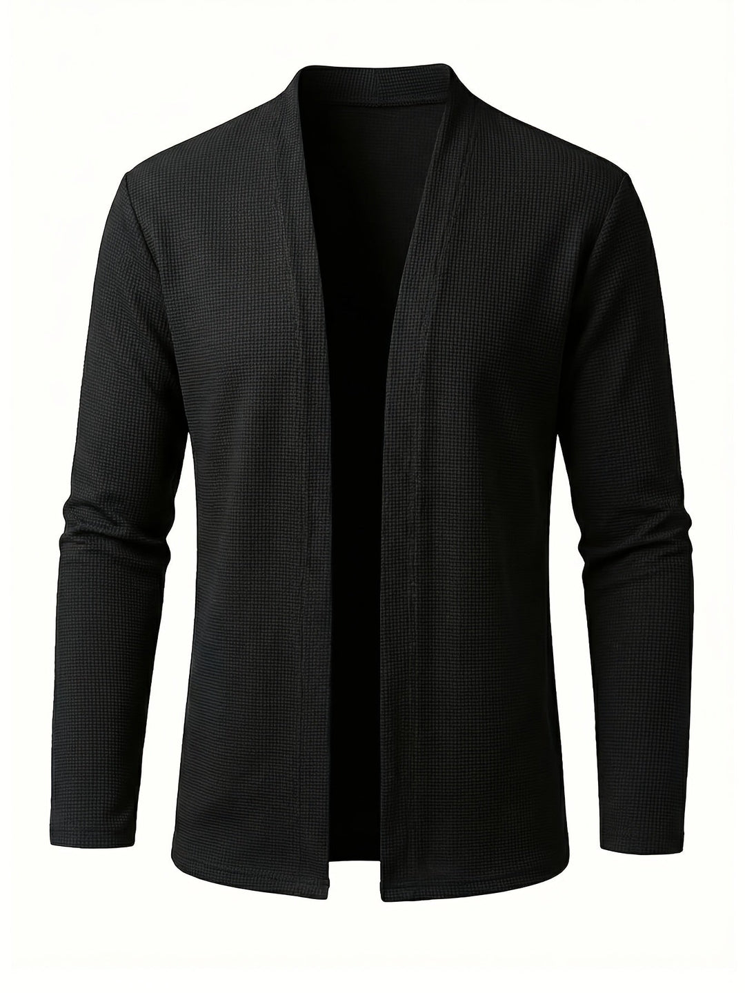 Garvond | Herren Strickjacke Offen Cardigan - Black - Image 3