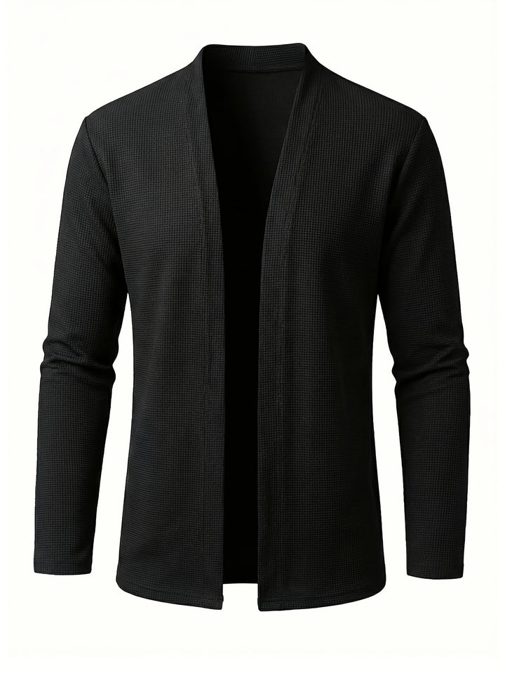 Garvond | Herren Strickjacke Offen Cardigan - Black - Image 3