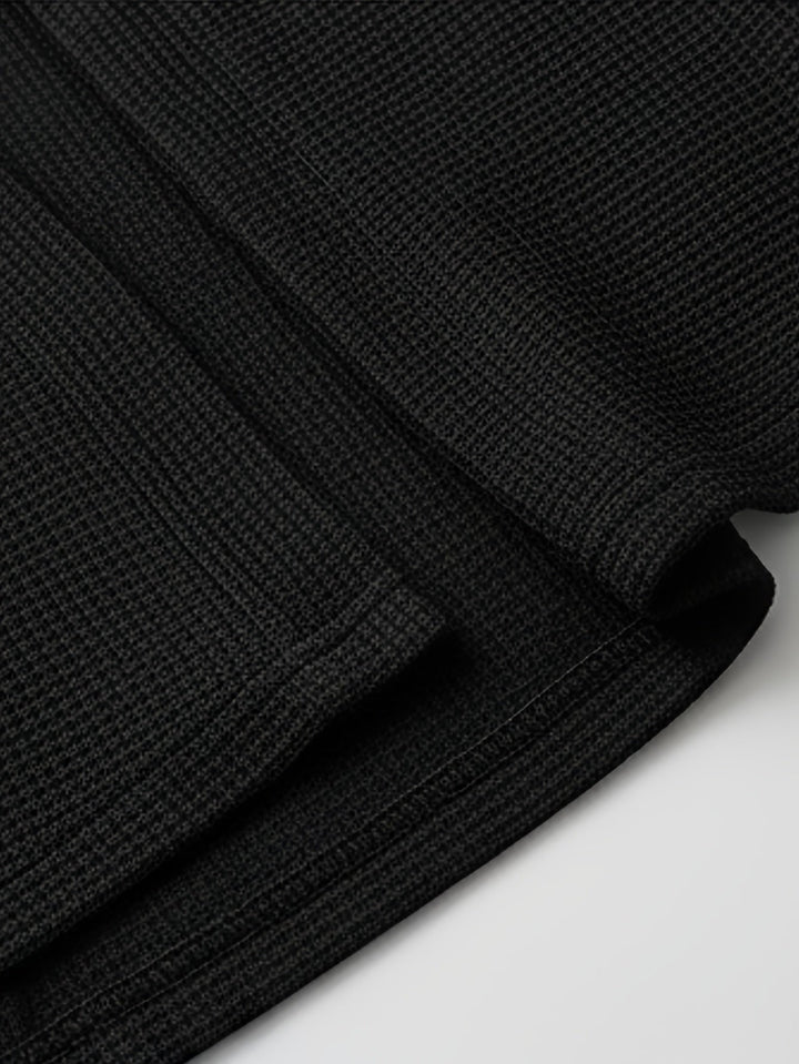 Garvond | Herren Strickjacke Offen Cardigan - Black - Image 6