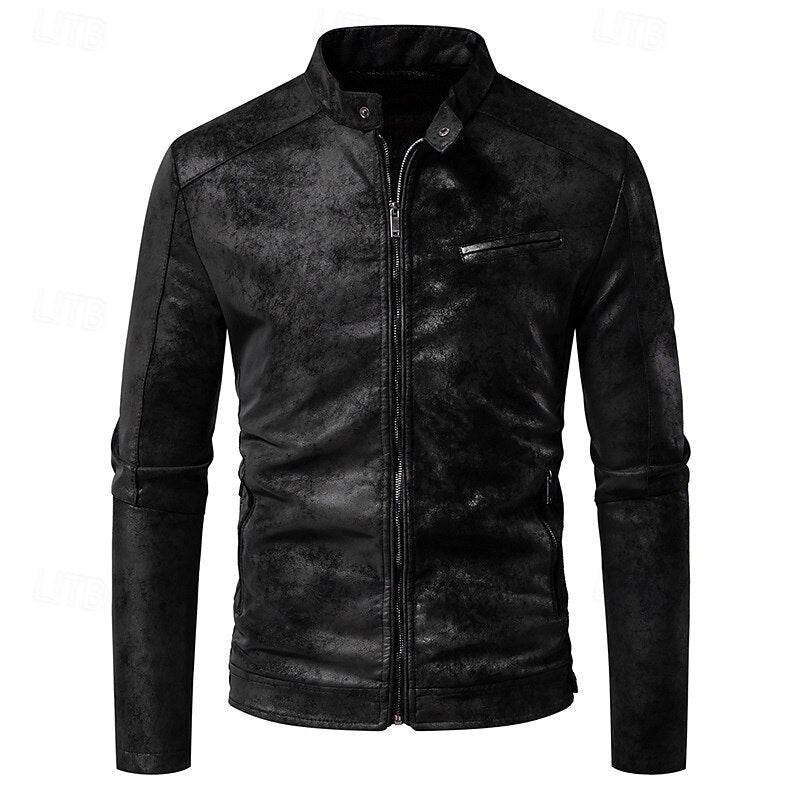Garvund | Herren Lederjacke Vintage Bikerjacke - Brown - Image 4