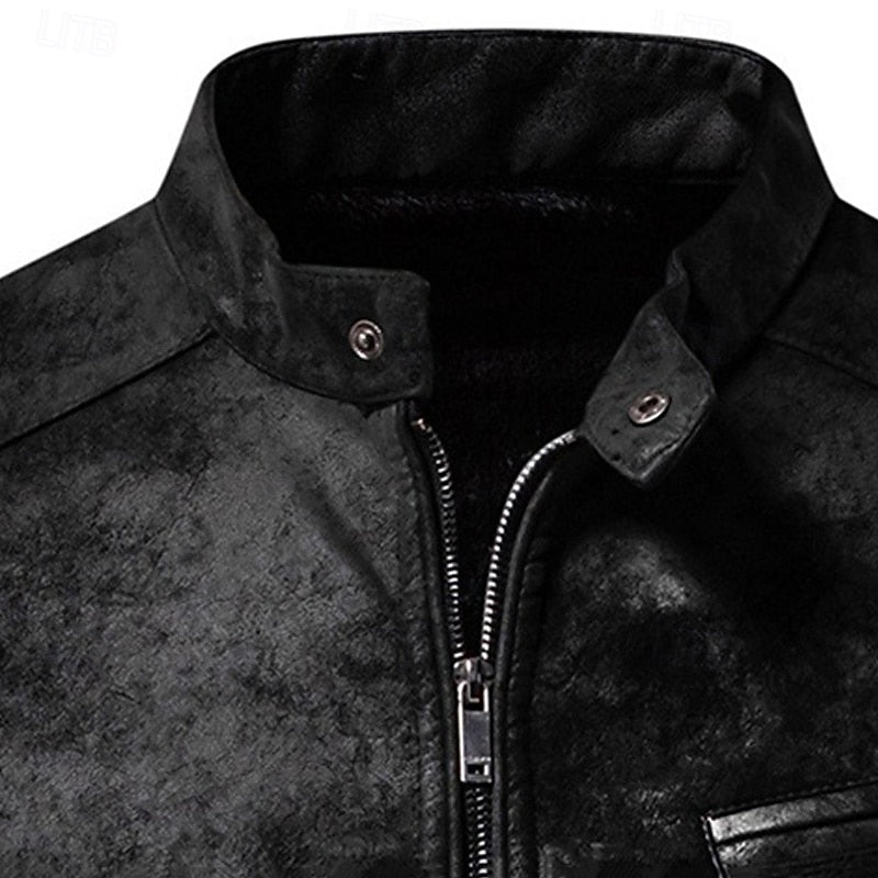 Garvund | Herren Lederjacke Vintage Bikerjacke - Brown - Image 6