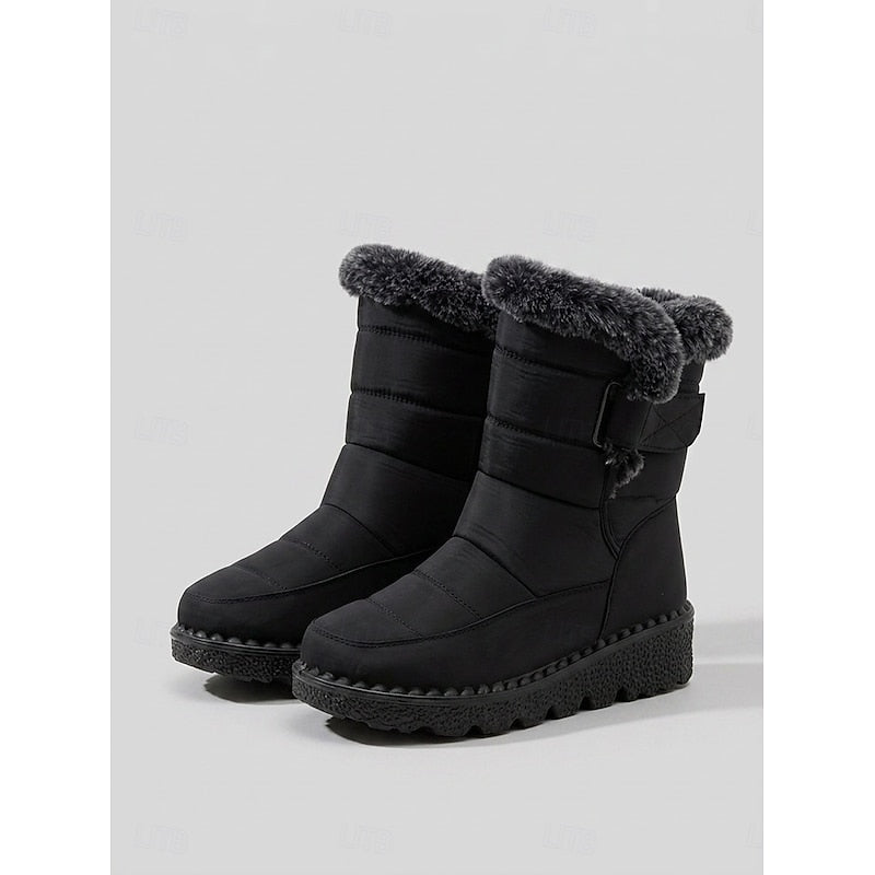 Gelvinde | Damen Winterschuhe Gefütterte Schneestiefel - Black - Image 1