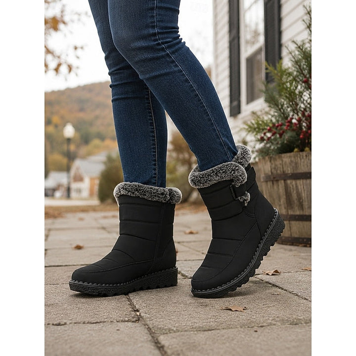 Gelvinde | Damen Winterschuhe Gefütterte Schneestiefel - Black - Image 10