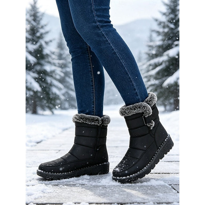 Gelvinde | Damen Winterschuhe Gefütterte Schneestiefel - Black - Image 3
