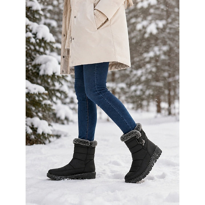 Gelvinde | Damen Winterschuhe Gefütterte Schneestiefel - Black - Image 4