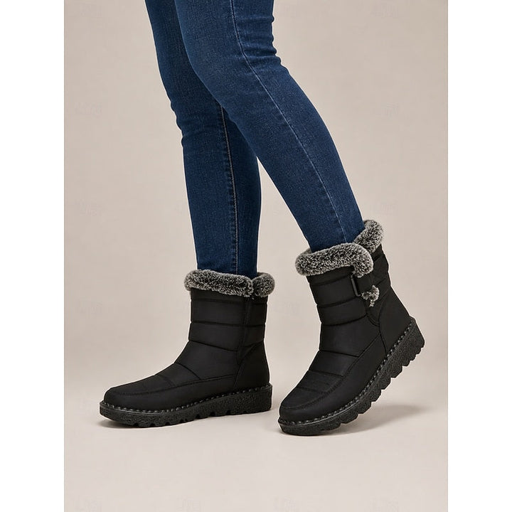 Gelvinde | Damen Winterschuhe Gefütterte Schneestiefel - Black - Image 5
