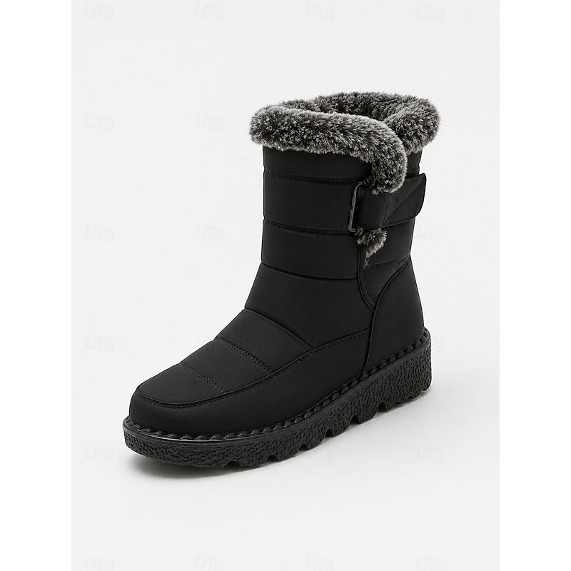 Gelvinde | Damen Winterschuhe Gefütterte Schneestiefel - Black - Image 6