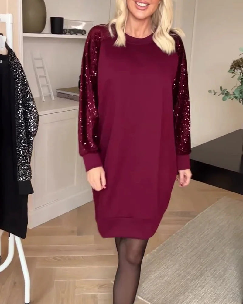 Gelvindra | Damen Festliches Kleid Pailletten-Ärmel - Image 3