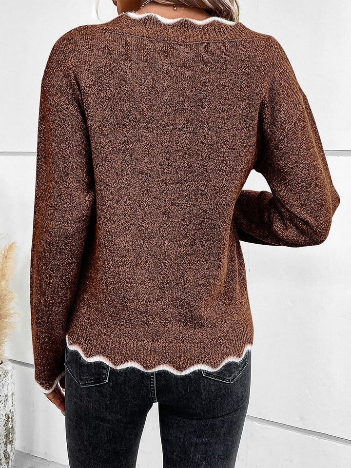 Gelvonne | Damen Feinstrickpullover V-Ausschnitt - Light Blue - Image 5