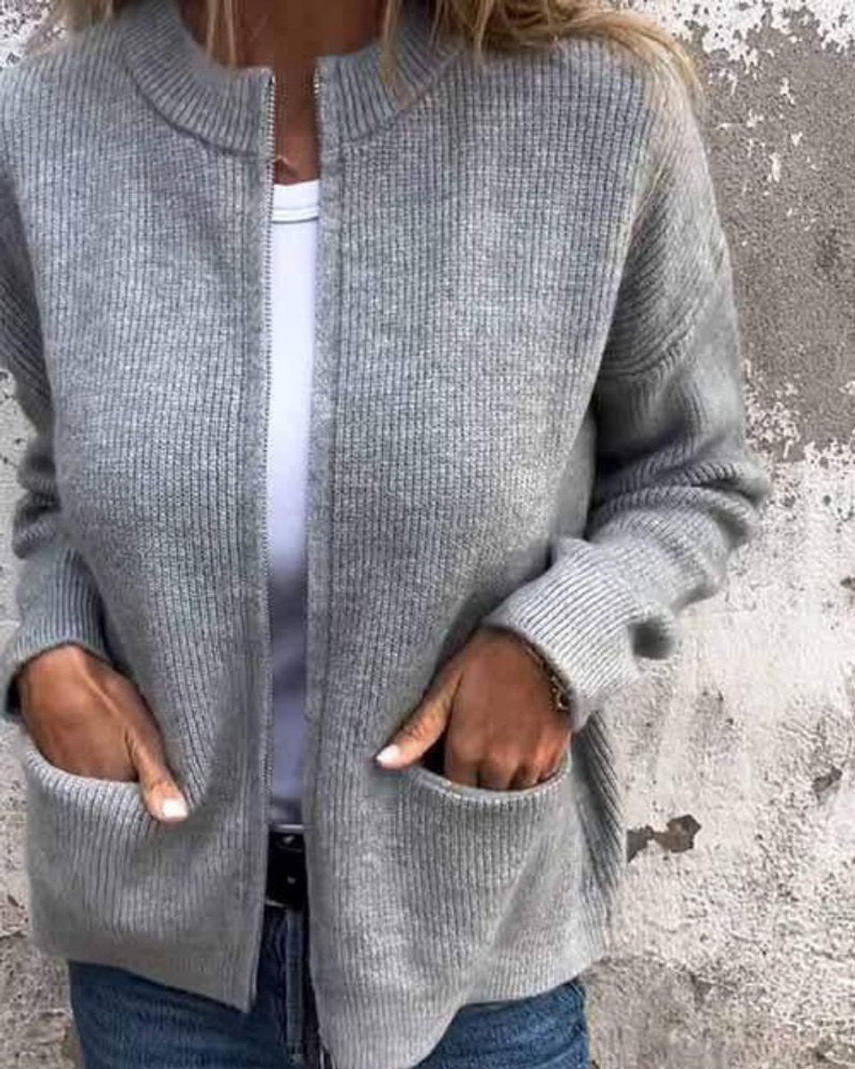 Gelvorn | Damen Strickjacke mit Reißverschluss - Image 4