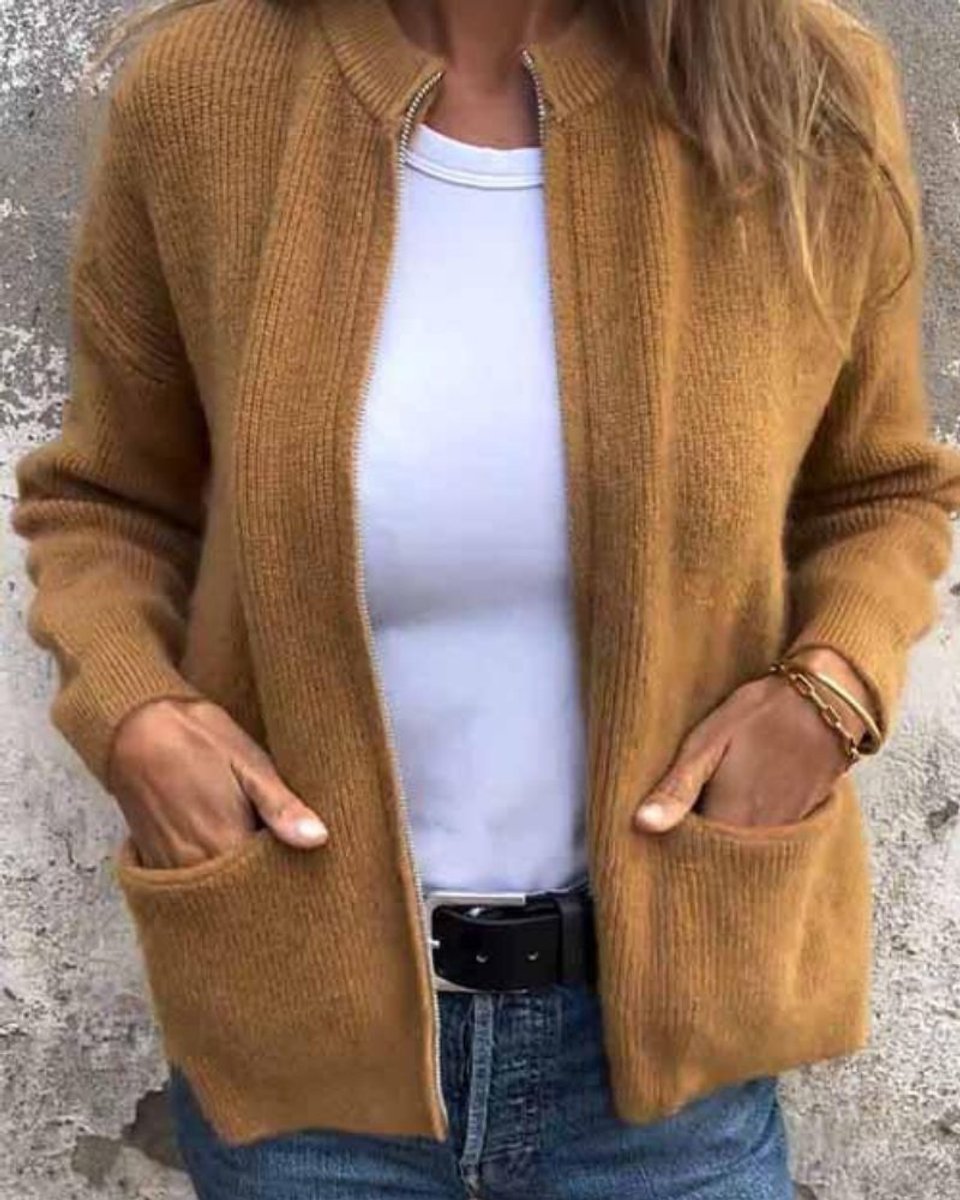 Gelvorn | Damen Strickjacke mit Reißverschluss - Image 6