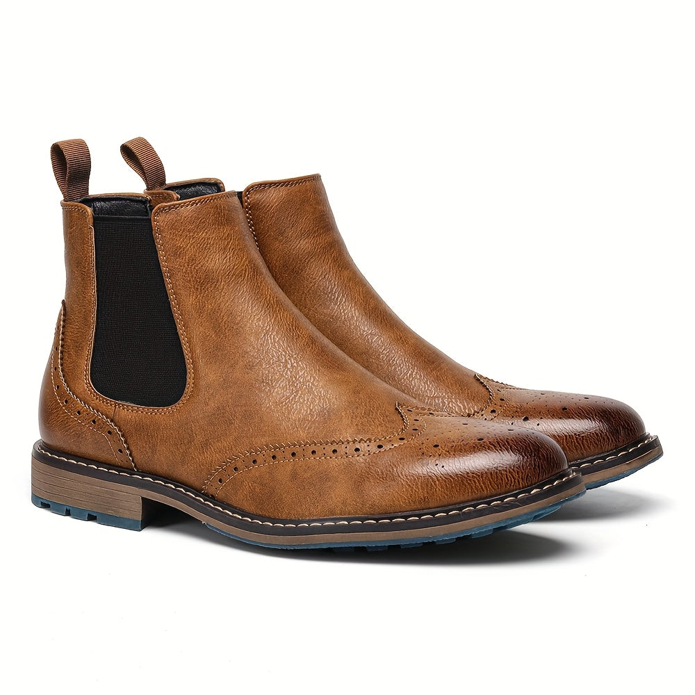 Gelvorn | Herren Stiefeletten Chelsea Boots mit Broguing - Black - Image 9