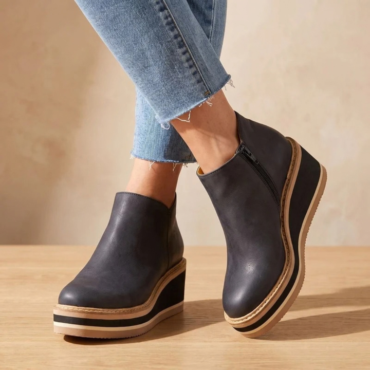 Gelvorna | Damen Keilstiefelette mit Plateausohle - Image 7