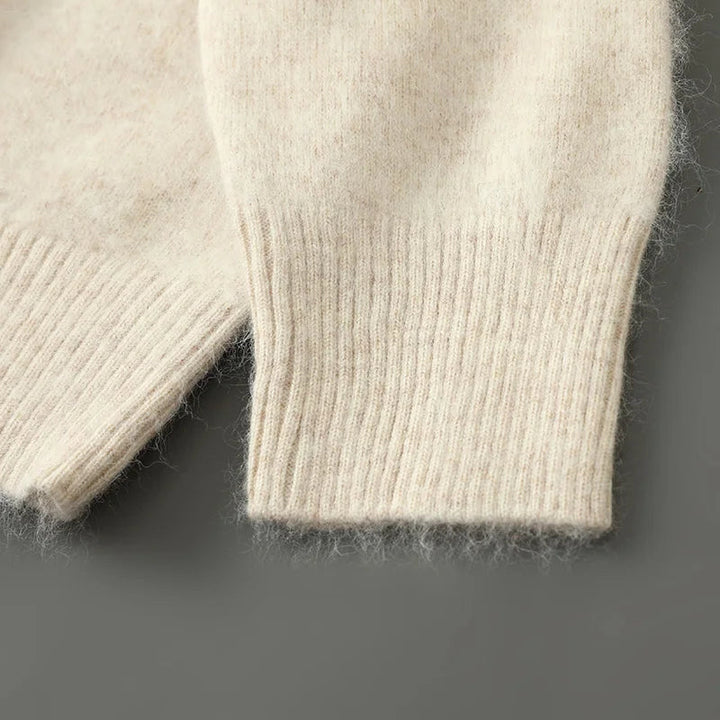Gelvorna | Damen Strickjacke Rundhals Knopfleiste - Cream - Image 3