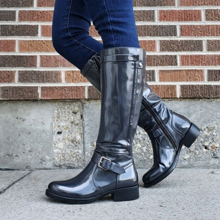 Gelvra | Damen Kniehohe Winterstiefel mit Schnalle - Image 5
