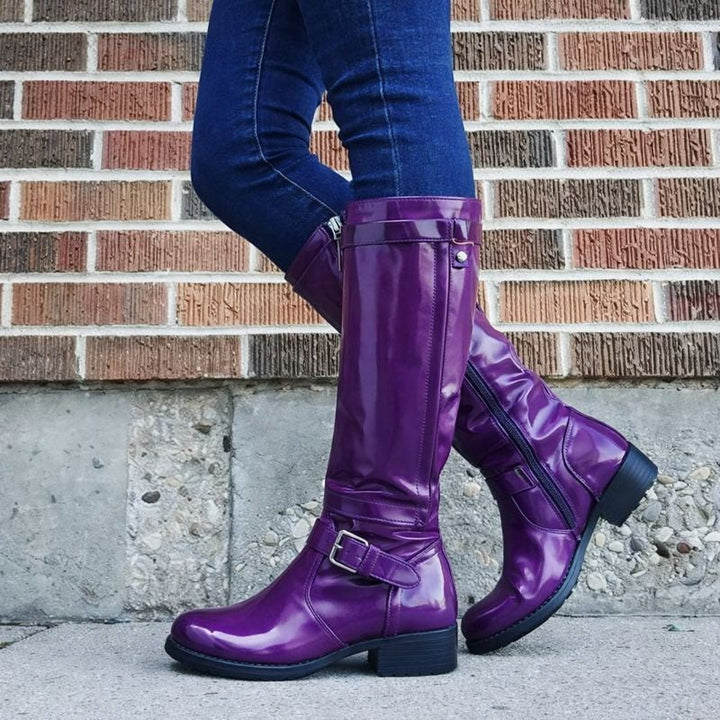 Gelvra | Damen Kniehohe Winterstiefel mit Schnalle - Image 6