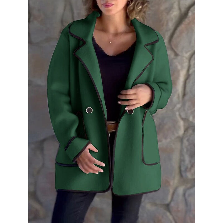 Gerdlind | Damen Wintermantel mit Kontrastpaspel - Green - Image 1