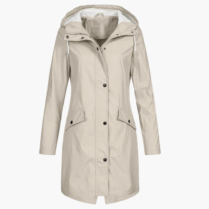 Gerdwyn | Damen Langer Kapuzen-Regenmantel Wasserabweisend - Navy - Image 2