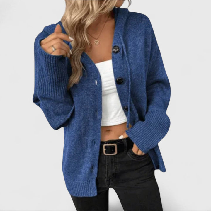 Gerlana | Damen Strickjacke mit Kapuze Relaxed Fit - Image 1