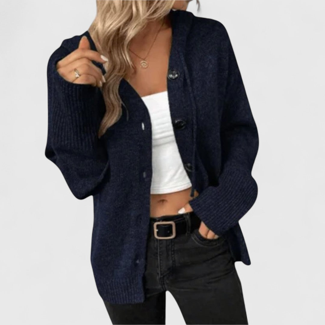Gerlana | Damen Strickjacke mit Kapuze Relaxed Fit - Image 2