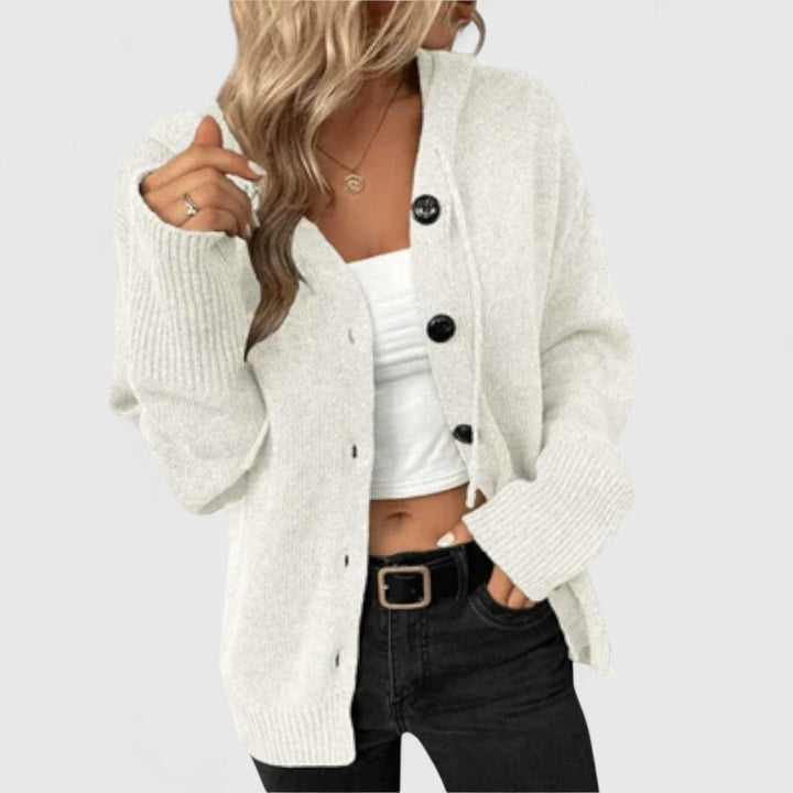 Gerlana | Damen Strickjacke mit Kapuze Relaxed Fit - Image 4