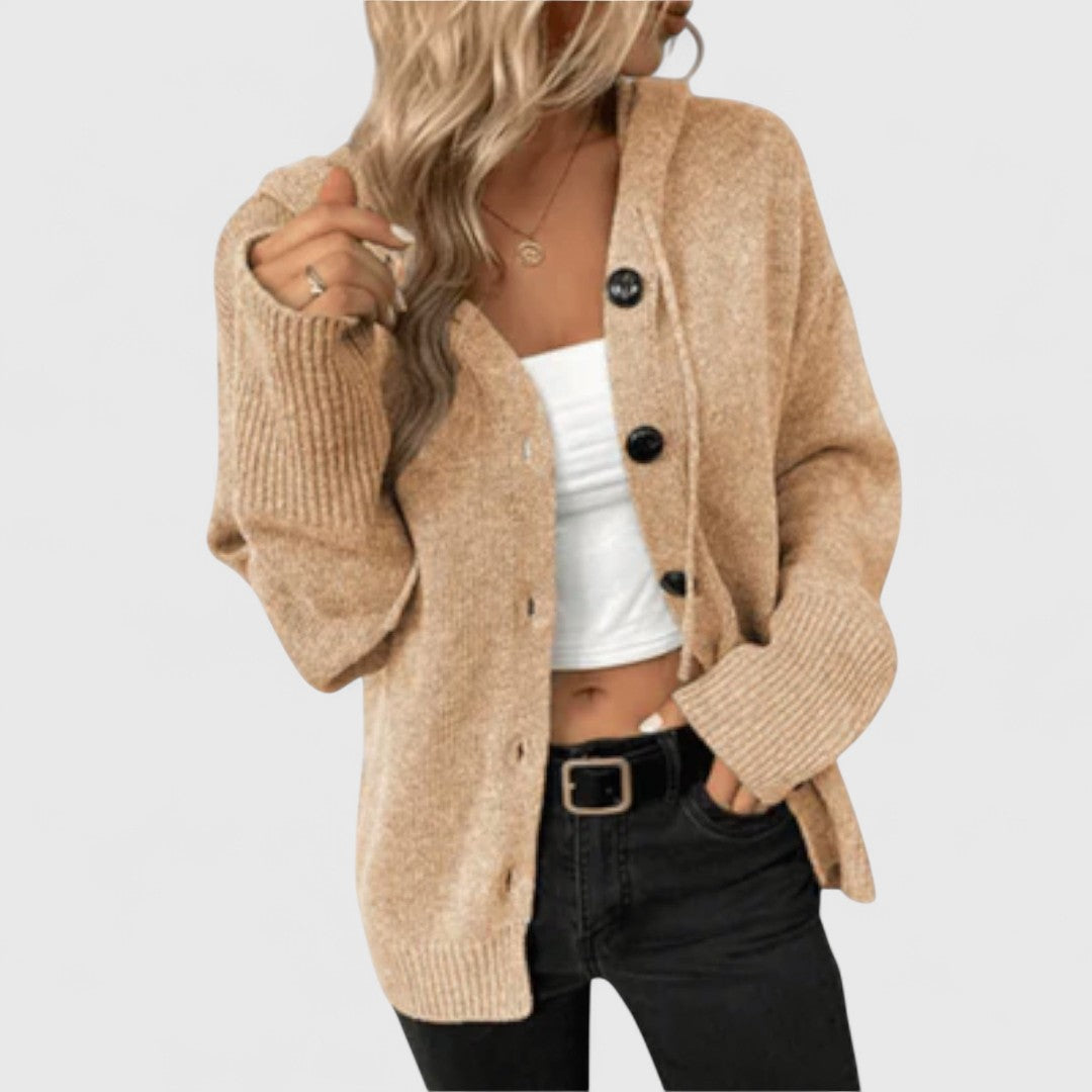 Gerlana | Damen Strickjacke mit Kapuze Relaxed Fit - Image 5