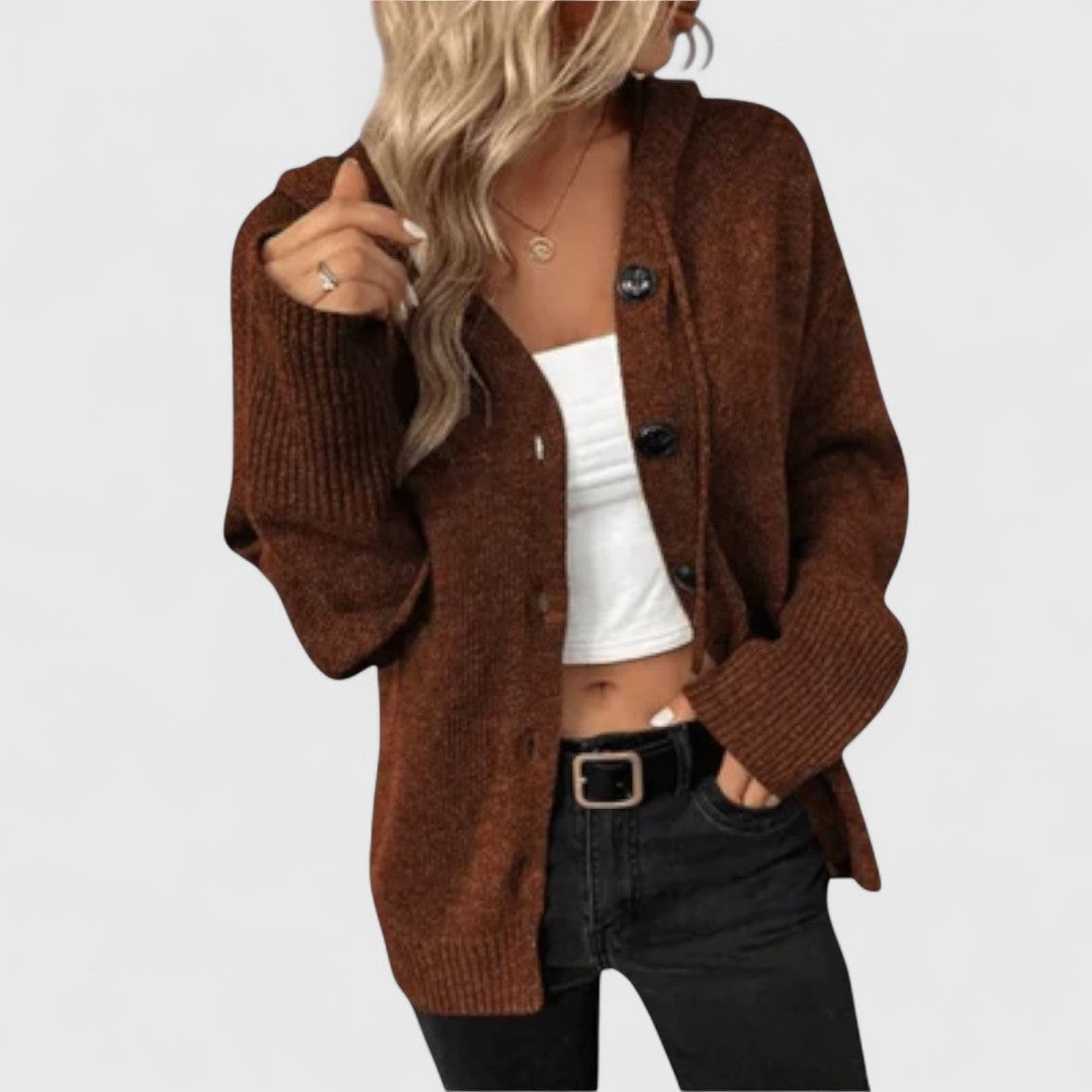 Gerlana | Damen Strickjacke mit Kapuze Relaxed Fit - Image 6