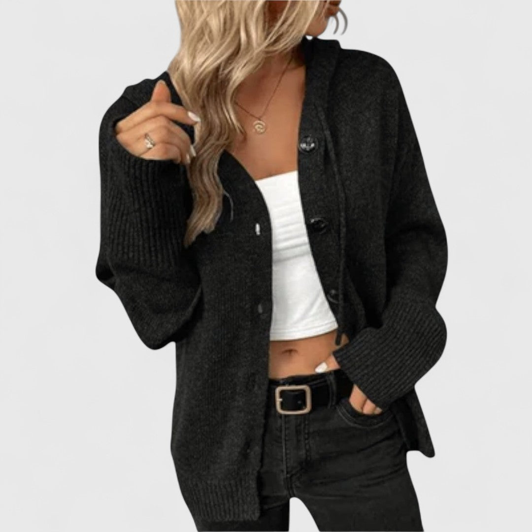Gerlana | Damen Strickjacke mit Kapuze Relaxed Fit - Image 7