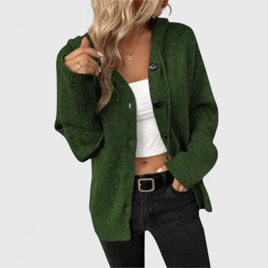 Gerlana | Damen Strickjacke mit Kapuze Relaxed Fit - Image 8
