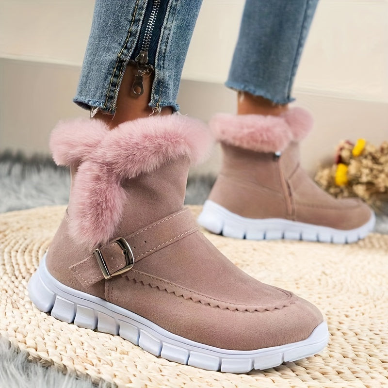 Gerlwin | Damen Stiefeletten Winterboots mit Fellrand - Black - Image 10