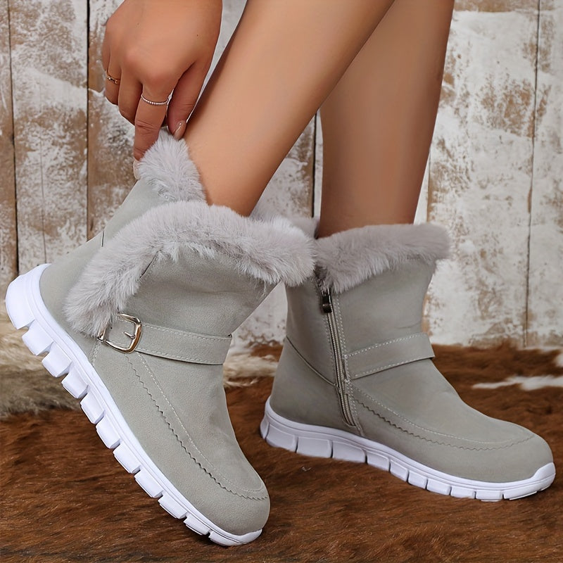 Gerlwin | Damen Stiefeletten Winterboots mit Fellrand - Black - Image 5