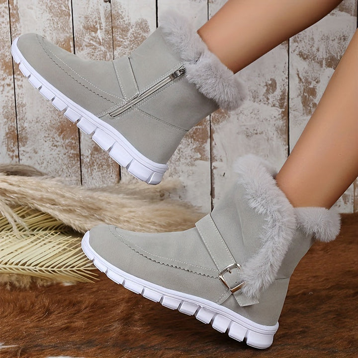 Gerlwin | Damen Stiefeletten Winterboots mit Fellrand - Black - Image 8