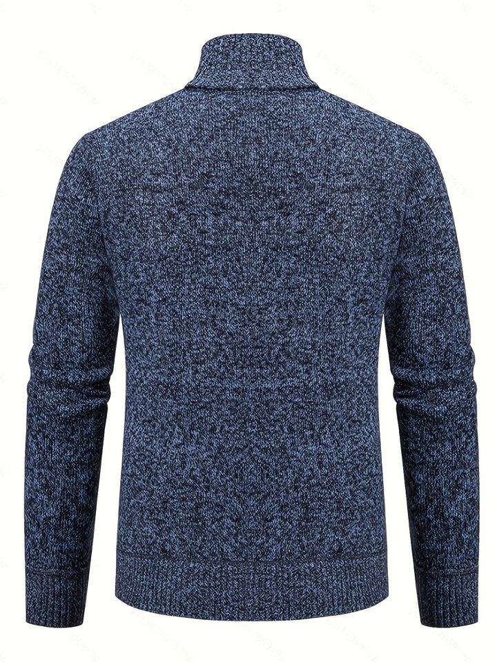 Gervold | Herren Strickjacke Reißverschluss Zopfmuster - Black - Image 15