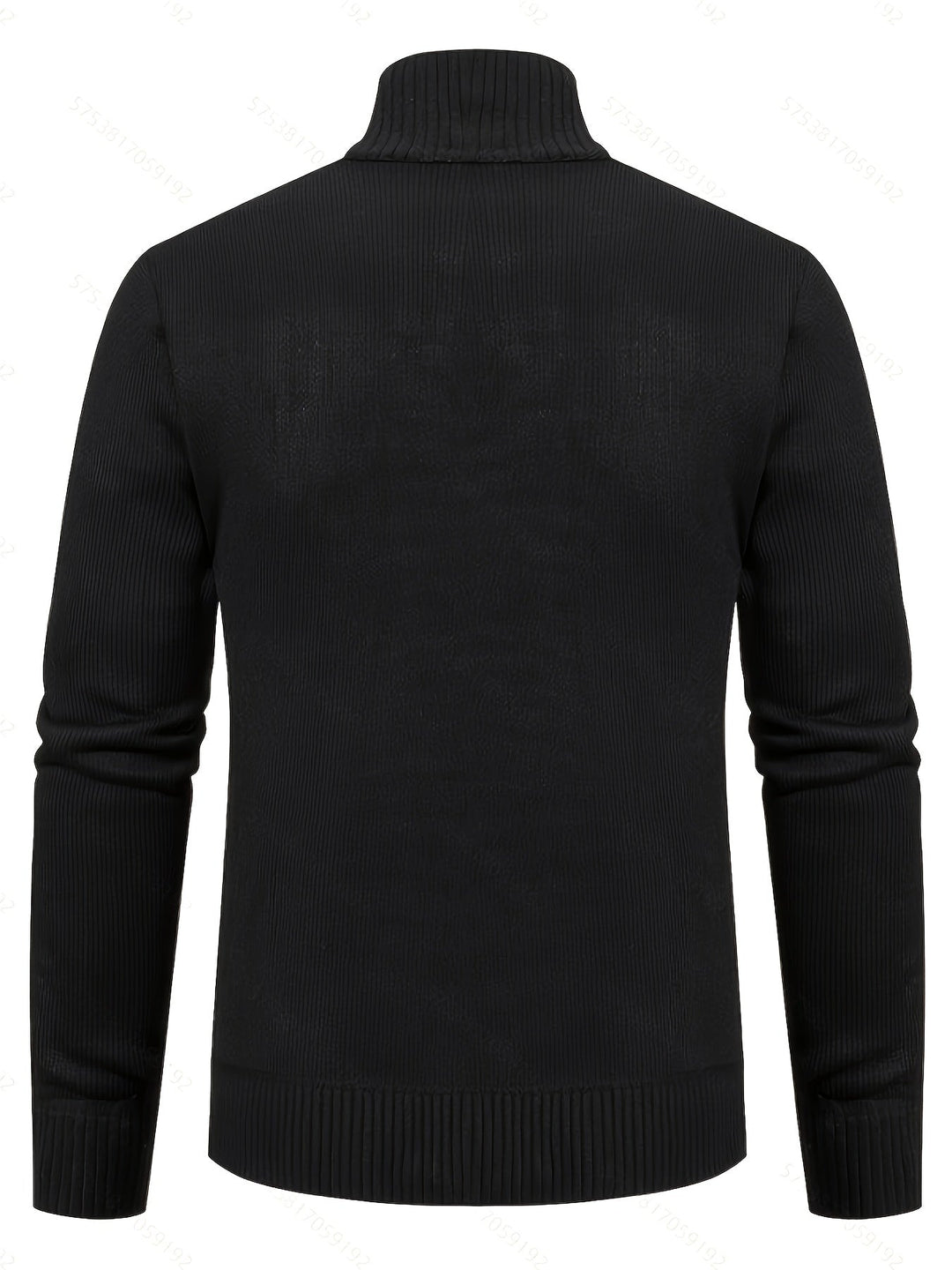 Gervold | Herren Strickjacke Reißverschluss Zopfmuster - Black - Image 2