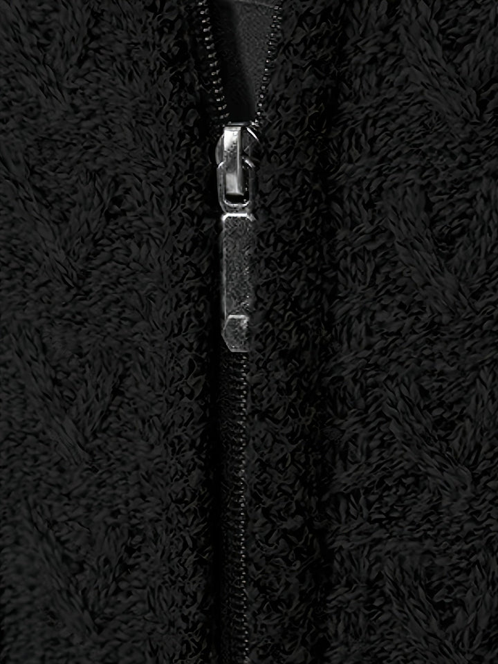 Gervold | Herren Strickjacke Reißverschluss Zopfmuster - Black - Image 3