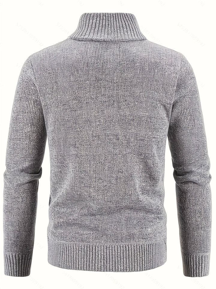 Gervold | Herren Strickjacke Reißverschluss Zopfmuster - Black - Image 9